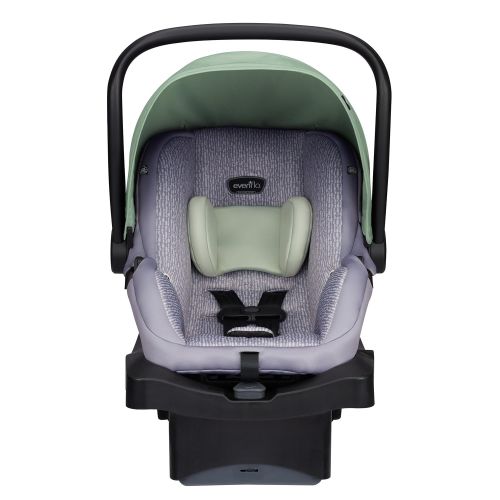 이븐플로 Evenflo LiteMax 35 Infant Car Seat, Easy to Install, Versatile & Convenient, Meets or Exceeds All Federal Safety Standards, Machine-Washable Pads, Full-Coverage Canopy, Bamboo Leaf