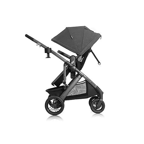 이븐플로 Evenflo Pivot Suite Travel System with LiteMax Infant Car Seat with Anti-Rebound Bar Devon Gray