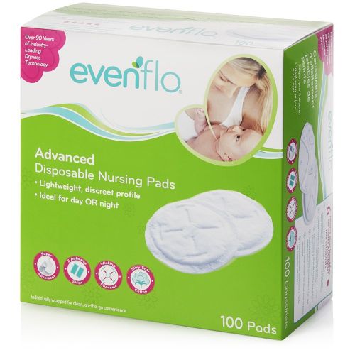 이븐플로 [아마존베스트]Evenflo Feeding Disposable Breast Pads for Nursing Women, Breathable and High Absorbency (Pack of 100)