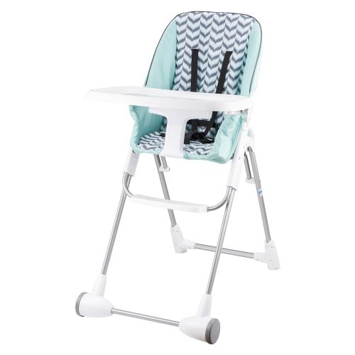 이븐플로 [아마존베스트]Evenflo Symmetry Flat Fold High Chair, Spearmint Spree