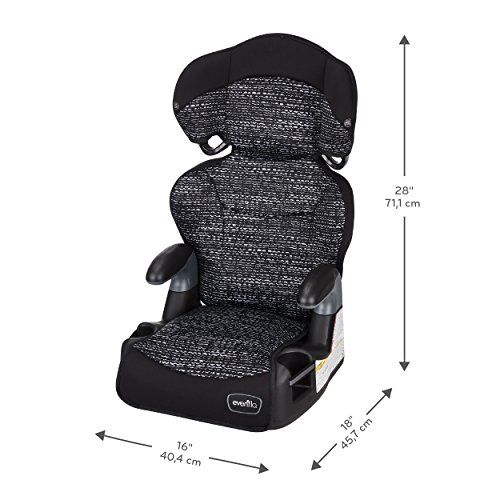 이븐플로 [아마존베스트]Evenflo Big Kid AMP High Back Booster Car Seat, Static Black