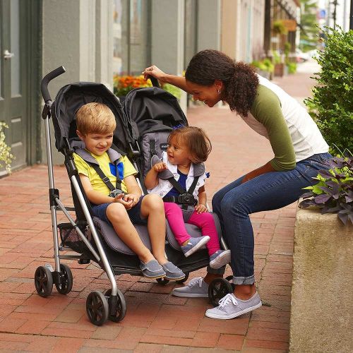 이븐플로 [아마존베스트]Evenflo Minno Twin Double Stroller, Glenbarr Grey