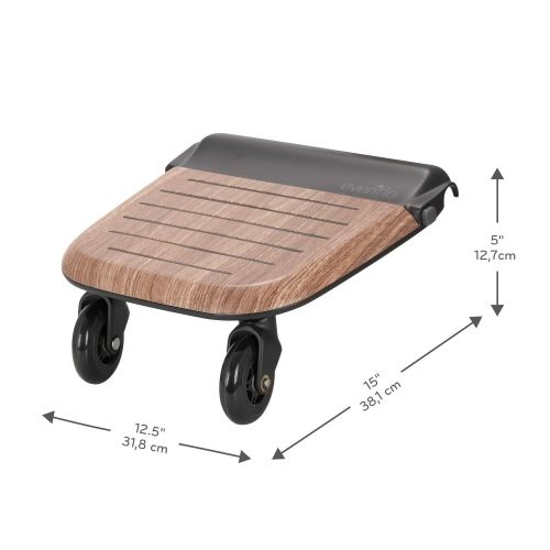 이븐플로 [아마존베스트]Evenflo Stroller Rider Board, Convenient Riding Options, Non-Skid Surface, Smooth-Ride Wheels, Easy to Use, Holds up to 50 Pounds, No Additional Parts Needed