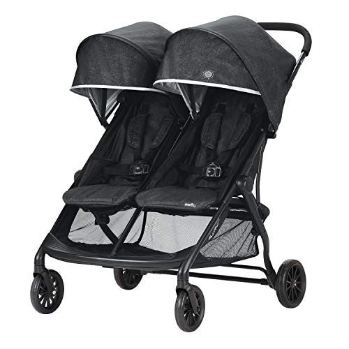 이븐플로 [아마존베스트]Evenflo Aero2 Ultra-Lightweight Double Strollers, Compact, Self-Standing Folding Design, Shopping Basket Single-Child Mode, Seatback Storage Pocket, 2 Mesh In-Seat Pockets, 50-lb P