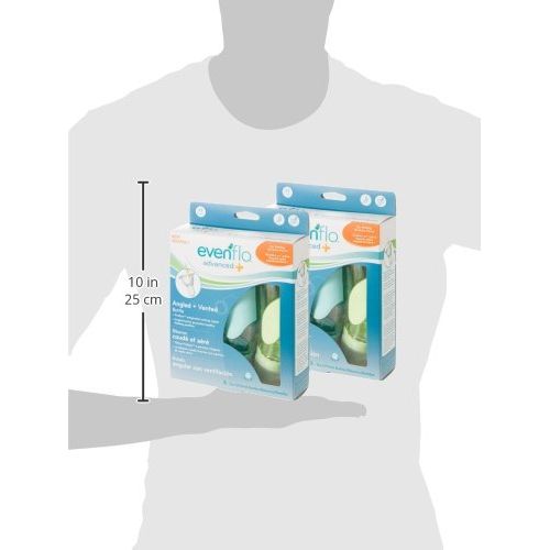 이븐플로 Evenflo Feeding Advanced Angled Vented Bottles, 9 Ounce (Pack of 6)