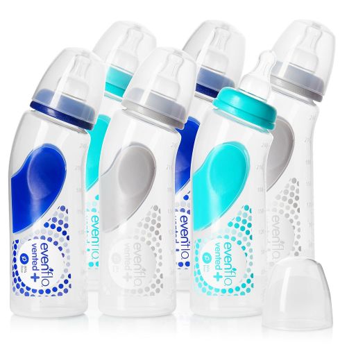 이븐플로 Evenflo Feeding Advanced Angled Vented Bottles, 9 Ounce (Pack of 6)