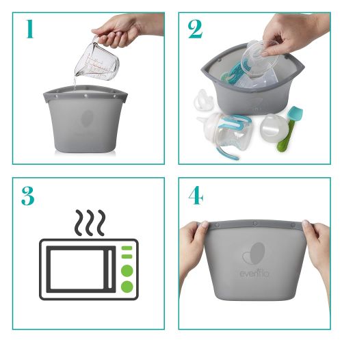 이븐플로 Evenflo Silicone Steam Sanitizing Bag, Grey