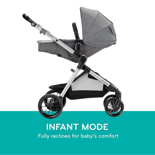 이븐플로 Evenflo Pivot Xpand, Modular Baby Stroller with Compact Folding design, Converts to Double Stroller (additional toddler seat not included), Stallion Black