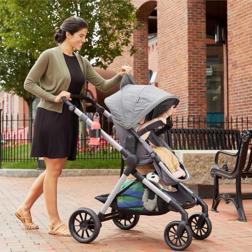 이븐플로 Evenflo Pivot Xpand, Modular Baby Stroller with Compact Folding design, Converts to Double Stroller (additional toddler seat not included), Stallion Black