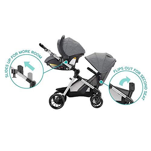 이븐플로 Evenflo Pivot Xpand, Single-to-Double Convertible Baby Stroller with Compact Folding design, Percheron Gray