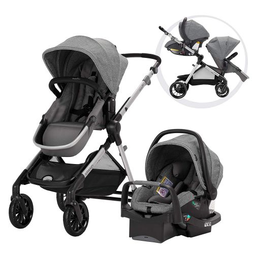 이븐플로 Evenflo Pivot Xpand, Single-to-Double Convertible Baby Stroller with Compact Folding design, Percheron Gray