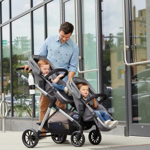 이븐플로 Evenflo Pivot Xpand, Single-to-Double Convertible Baby Stroller with Compact Folding design, Percheron Gray