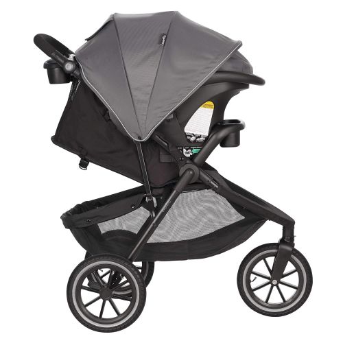 이븐플로 [아마존베스트]Evenflo Folio3 Stroll & Jog Travel System w/LiteMax 35 Infant Car Seat, Crossover Versatility, Ultra-Compact, Self-Standing Folding Design, 12” Air-Filled Tires, Front Wheel Swivel