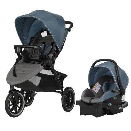 이븐플로 Evenflo Folio3 Stroll & Jog Travel System with LiteMax 35 Infant Car Seat, Avenue