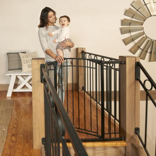 이븐플로 Evenflo Multi-Use Decor Tall Walk-Thru Gate, Black Metal