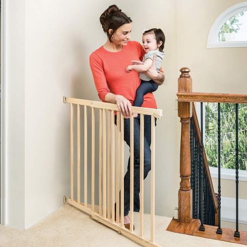 이븐플로 Evenflo Top of The Stair Extra Tall Hardware Mount Gate, Dark Wood