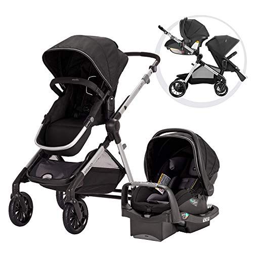 이븐플로 Evenflo Pivot Xpand Modular Travel System with SafeMax Infant Car Seat