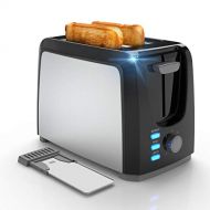 [아마존베스트]Evening Toaster 2 Slice Best Rated Prime Toasters Stainless Steel Black Bagel Toaster Evenly and Quickly with 2 Wide Slots 7 Shade Settings and Removable Crumb Tray for Bread Waffles