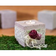 EventDecoStore Concrete Tealight, Decorated,Concrete Candle,Concrete Planter, , Gift, Hone Decor, Home Living