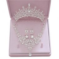 Ever Girl Bling Bride Hair Accessories Tiaras Earrings Necklace Wedding Sets