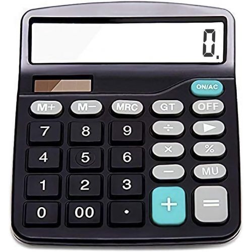  [아마존베스트]EverPlus Everplus Calculator, Everplus Electronic Desktop Calculator with 12 Digit Large Display, Solar Battery LCD Display Office Calculator,Black