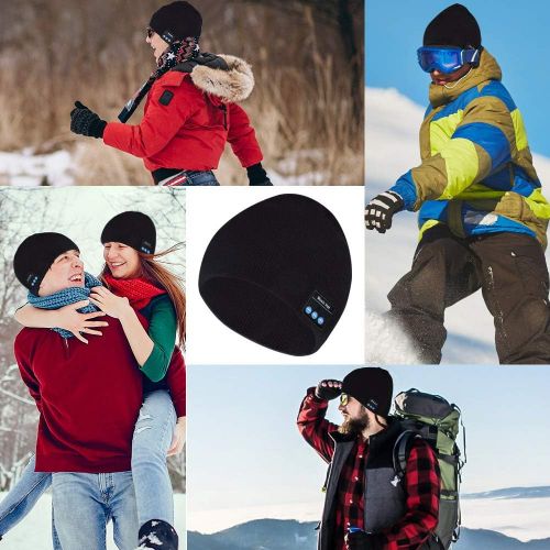  EverPlus Bluetooth Beanie,Mens Gifts, Bluetooth Hat, Mens Beanie Hat Headphones Beanie, MIC for Hands-Free Call,Music,Running, Skiing,Women Mens Gifts. Electronic Gifts for Men, Fashion Gif