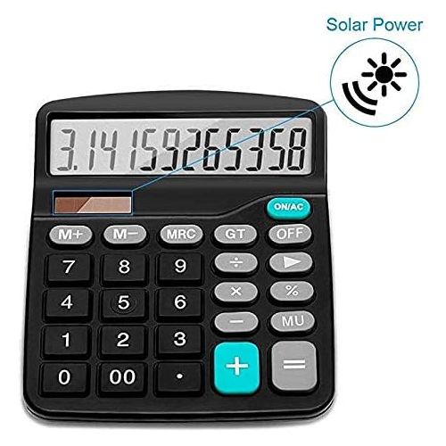 [아마존베스트]Everplus Calculator, Everplus Electronic Desktop Calculator with 12 Digit Large Display, Solar Battery LCD Display Office Calculator,Black