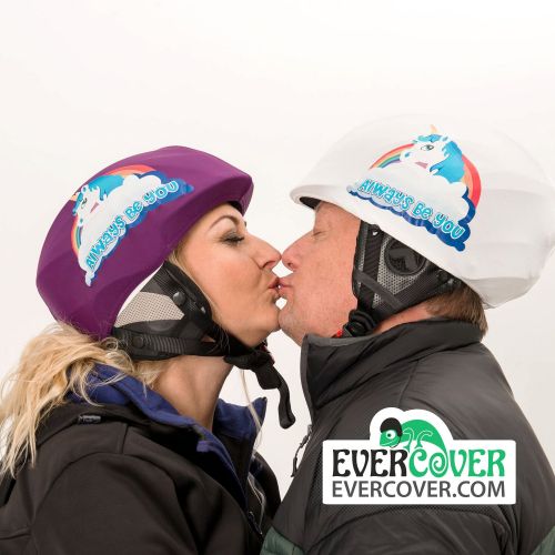  EvercoverHelmetCover Unicorn Evercover ski helmet cover, snowboard helmet cover, bike and cycling helmet cover, riding helmet cover, rafting helmet cover