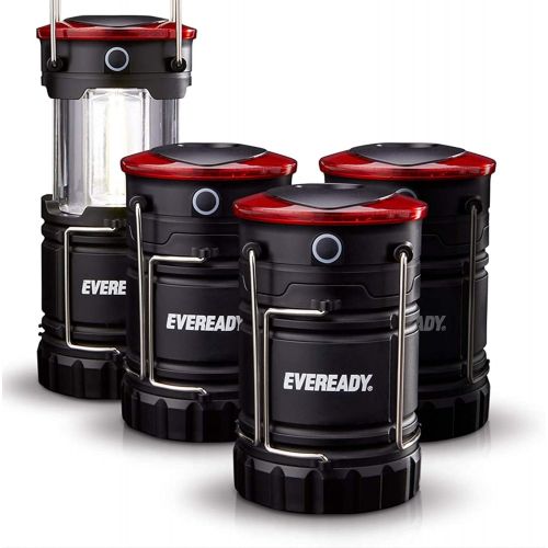  Eveready LED Camping Lantern 360 PRO (4-Pack), Super Bright Tent Lights, Rugged Water Resistant LED Lanterns, 100 Hour Run-time (Batteries Included)