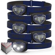 EVEREADY LED Headlamps [5-Pack], IPX4 Water Resistant, Bright and Durable Head Lights for Camping, Hiking, Emergency Power Outage (Batteries Included)