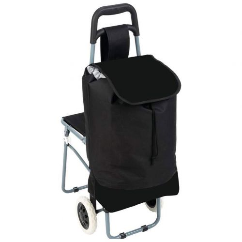  Everest Maxam Trolley Bag with Folding Chair, Black