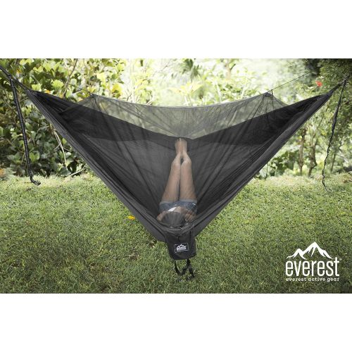  Everest active gear Everest Double Camping Hammock with Mosquito Net | Bug-Free Camping, Backpacking & Survival Outdoor Hammock Tent | Reversible, Integrated, Lightweight, Ripstop Nylon