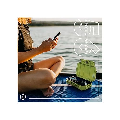  Evergreen 56 Waterproof Dry Box Protective Case - Travel Safe/Mil Spec/USA Made - for Tackle Organization of Cameras, Phones, Camping, Fishing, Hiking, EDC, Water Sports, Knives (TOPO, Black)
