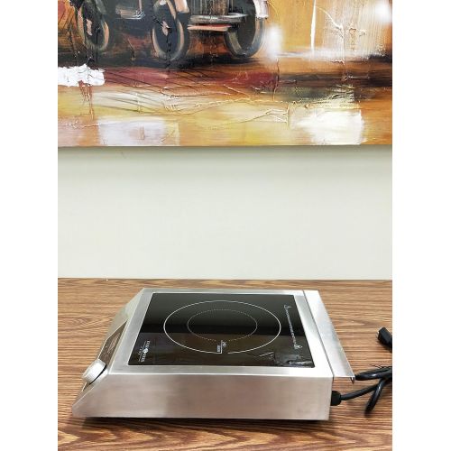  Evergreen Home ProfessionalCommercial Portable Induction Cooker Cooktop Countertop Burner 1800W(120V) with Digital Temperature Display and Stainless Steel Housing with Double Cool