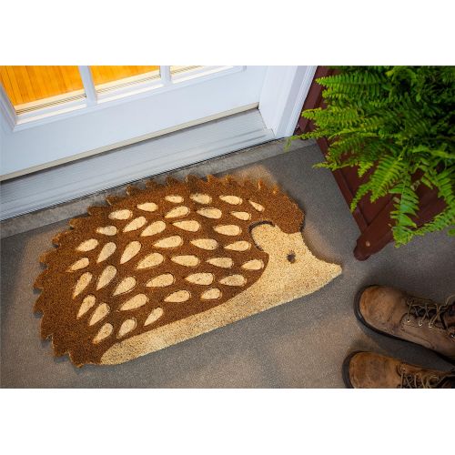  Evergreen Flag 2RM413 Hedgehog Shaped Coir Mat, Multi-Colored