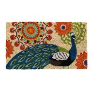 Evergreen Flag Evergreen Proud Peacocks Natural Coconut Fiber Coir Floor Mat, 28 x 16 inches