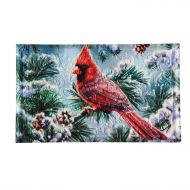 Evergreen Garden 41EM2333 Snowy Cardinal Floor Embossed Door Mat, Multicolor