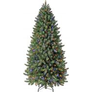 Evergreen Classics Vermont Spruce 6.5 ft Color Changing Pre-Lit Artificial Christmas Tree w500 LED Lights & Folding Metal Stand