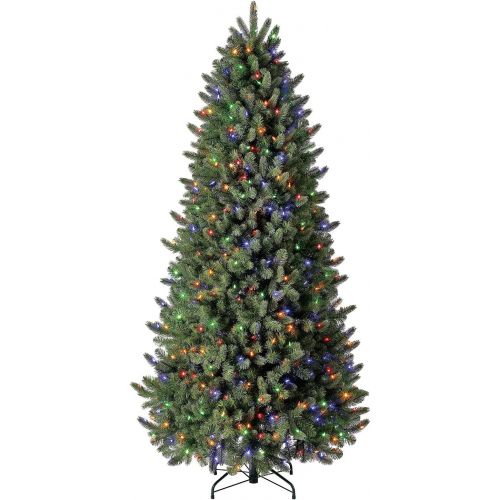  Evergreen Classics Vermont Spruce 6.5 ft Color Changing Pre-Lit Artificial Christmas Tree w500 LED Lights & Folding Metal Stand