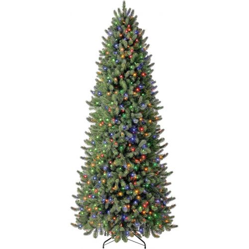  Evergreen Classics Vermont Spruce 6.5 ft Color Changing Pre-Lit Artificial Christmas Tree w500 LED Lights & Folding Metal Stand