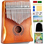 Everjoys Kalimba Thumb Piano 17 Keys, Professional Musical Instrument Finger Piano Marimbas with Portable Soft Cloth Bag, Fast to Learn Songbook, Tuning Hammer, All in One Kit
