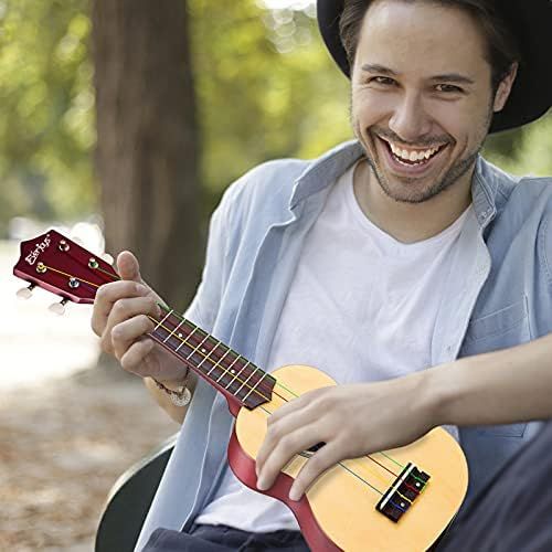  Everjoys Soprano Ukulele Beginner Pack-21 Inch w/Rainbow String Gig Bag Fast Learn Songbook Digital Tuner All in One Kit