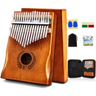 [아마존베스트]Everjoys Kalimba Thumb Piano 17 Keys, Portable Mbira Finger Piano w/Protective Case, Fast to Learn Songbook, Tuning Hammer, All in One Kit