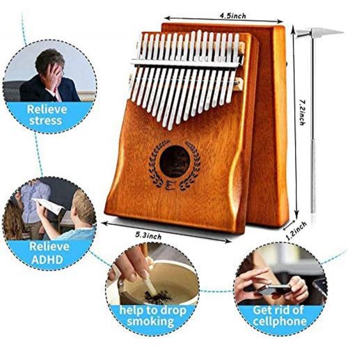  [아마존베스트]Everjoys Kalimba Thumb Piano 17 Keys, Portable Mbira Finger Piano w/Protective Case, Fast to Learn Songbook, Tuning Hammer, All in One Kit