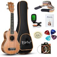 [아마존베스트]Everjoys Soprano Ukulele Mahogany 21 inch - Professional Wooden Ukelele Instrument Kit With Gig Bag, Strap, Picks,Strings