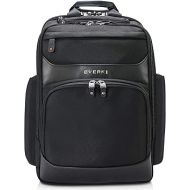 Everki Onyx Premium Business Executive 17.3-Inch Laptop Backpack, Ballistic Nylon and Leather, Travel Friendly (EKP132S17), Black