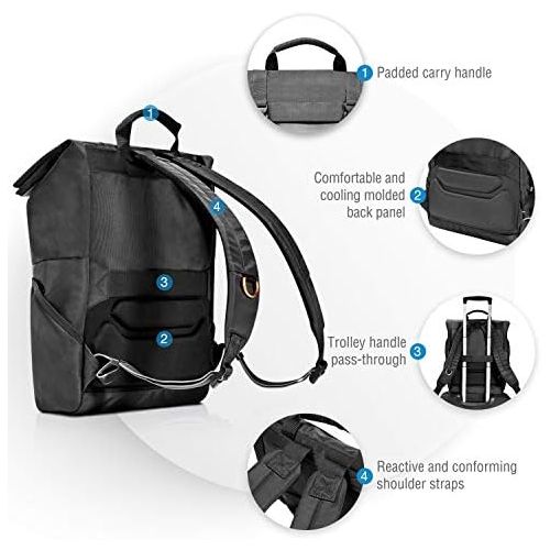  Everki EKP161 ContemPRO Roll Top Laptop Backpack, up to 15.6 - Black