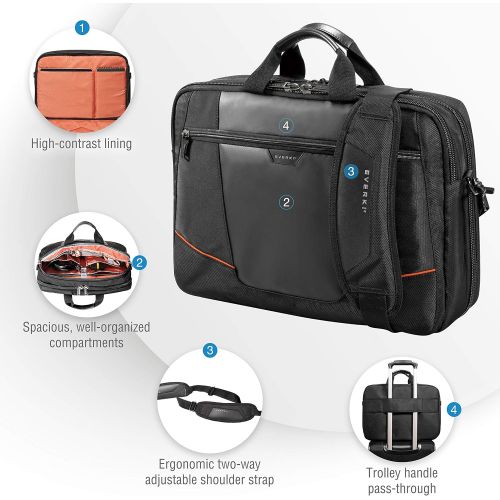 Everki Flight Checkpoint Friendly Laptop Bag/Briefcase for 16-Inch MacBook (EKB419)