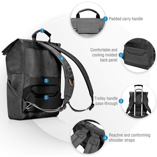  Everki EKP161 ContemPRO Roll Top Laptop Backpack, up to 15.6 - Black