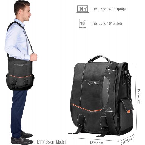  Everki EVERKI EKS620 Urbanite Laptop Vertical Messenger Bag, fits up to 14.1”